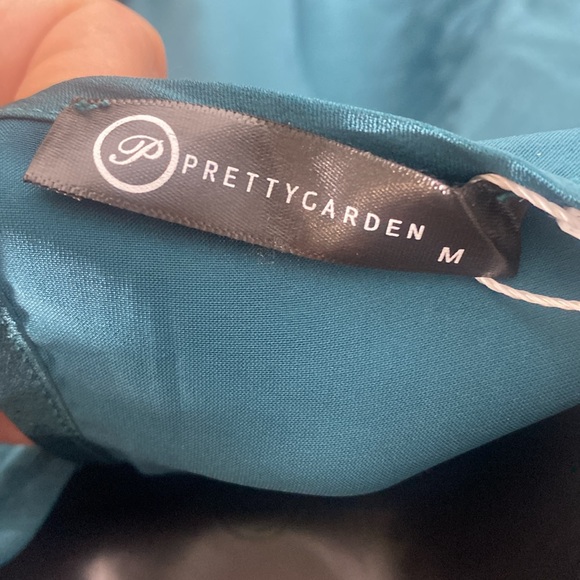 PRETTYGARDEN Satin Maxi Dress Puff Long Sleeve Crewneck Cutout  A-line Long - Picture 10 of 16